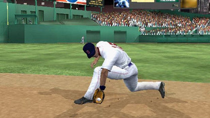 MLB 09: The Show gameplay for PlayStation 2 (PS2) featuring realistic baseball simulation with authentic teams, players, and immersive stadium gameplay.