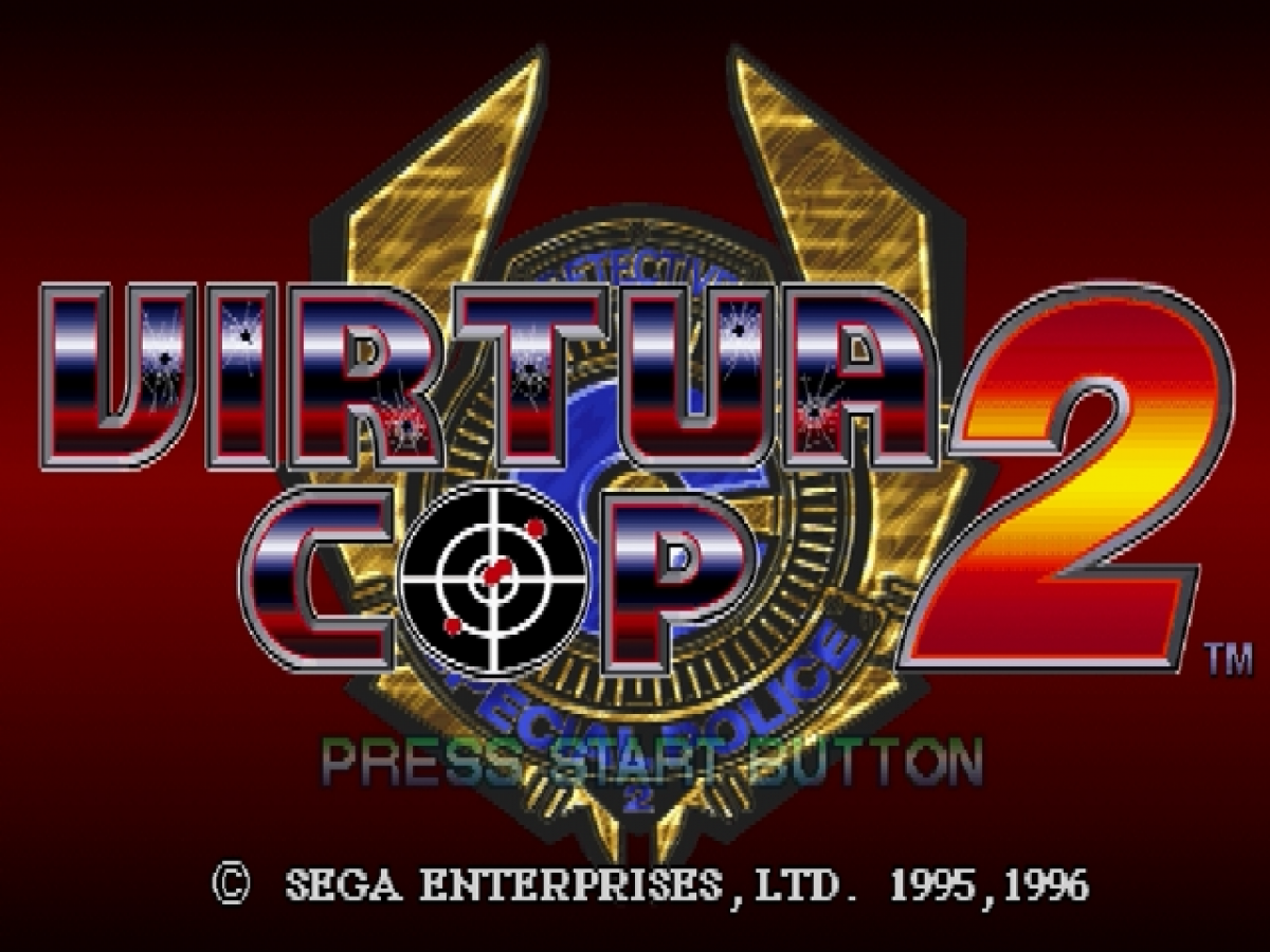 Virtua Cop 2 title screen art for Sega Saturn (SS) video game