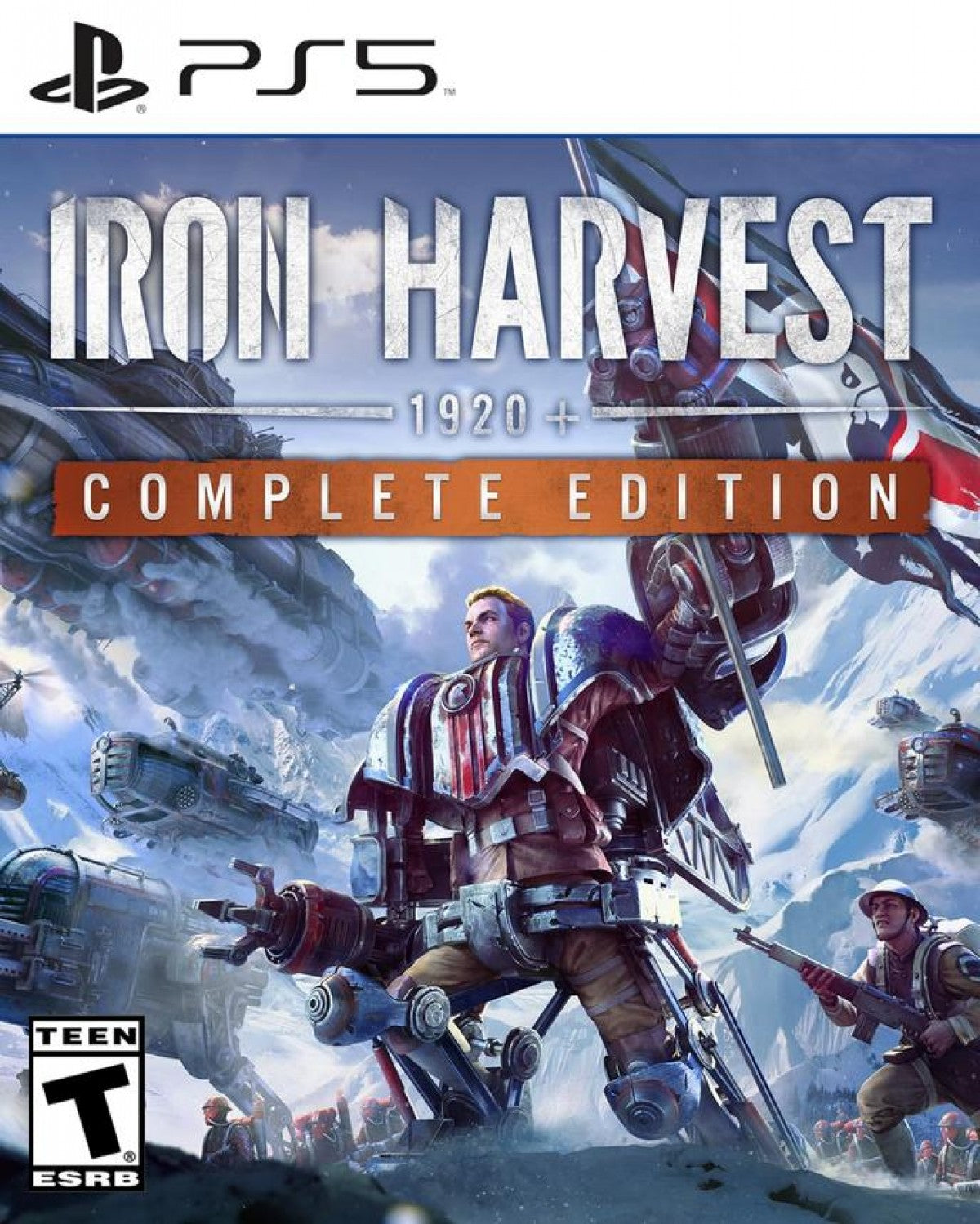 Iron Harvest Complete Edition PlayStation 5 PS5 for real time strategy video game fans featuring alternate history dieselpunk warfare giant combat mechs infantry battles tactical missions resource management faction campaigns multiplayer strategy and Complete Edition content with immersive battlefield action collectible gaming appeal front cover art