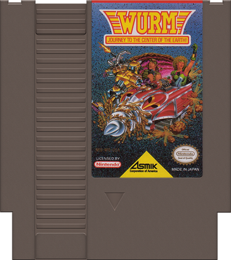 WURM Journey to the Center of the Earth Complete in Box CIB Nintendo Entertainment System NES for retro video game enthusiasts featuring action role playing gameplay side scrolling exploration subterranean adventure sci fi combat giant creatures classic 8 bit action complete in box collectible gaming appeal cartrdige