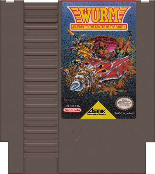 WURM Journey to the Center of the Earth Complete in Box CIB Nintendo Entertainment System NES for retro video game enthusiasts featuring action role playing gameplay side scrolling exploration subterranean adventure sci fi combat giant creatures classic 8 bit action complete in box collectible gaming appeal cartrdige