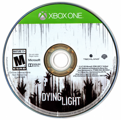 Dying Light – Xbox One (XONE) disc art for open-world zombie survival action game with parkour combat