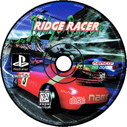 Ridge Racer PlayStation 1 PS1 for retro video game enthusiasts featuring arcade racing gameplay high speed driving responsive drifting mechanics multiple race courses classic sports cars fast paced competition and collectible gaming appeal disc