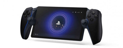 PlayStation Portal Remote Player Black inspired design featuring handheld streaming gaming device aesthetic sleek modern PlayStation hardware remote PS5 gameplay integration high resolution display ergonomic controls cloud connected play experience and premium Sony gaming accessory presentation angle front on 