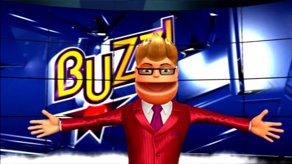 Buzz! The Mega Quiz for PlayStation 2 with general knowledge and multiplayer quiz gameplay