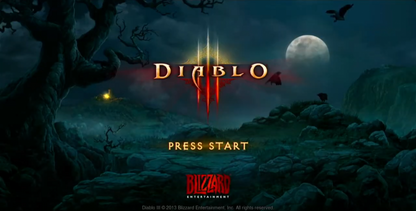 Diablo III title screen for PlayStation 3 PS3 video game