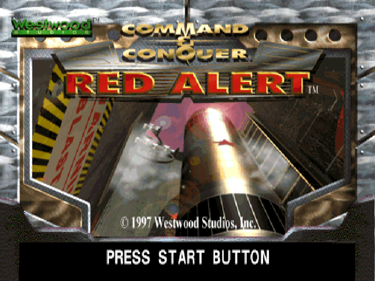 Command and Conquer Red Alert home screen for PlayStation 1 PS1 retro video game