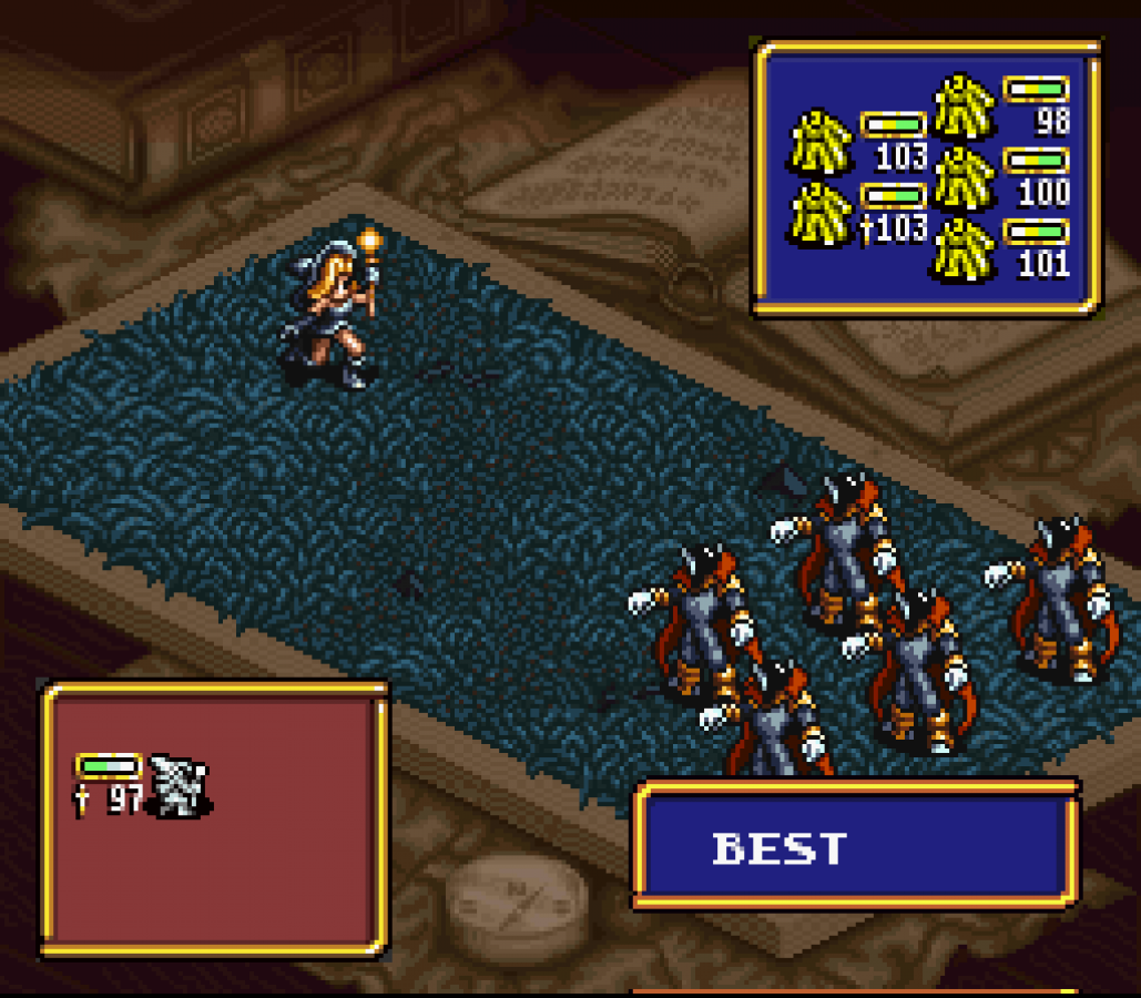 Ogre Battle The March of the Black Queen PS1 PlayStation 1 strategy RPG tactical warfare fantasy army management branching story retro video game gameplay