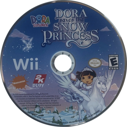 Dora the Explorer: Dora Saves the Snow Princess disc cover art for Nintendo Wii (Wii) video game 
