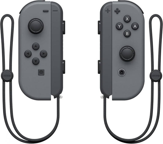 Joy-Con Gray Official Loose controller featuring wireless motion controls, HD rumble, and Nintendo Switch compatibility front face with bumpers / wrist-straps