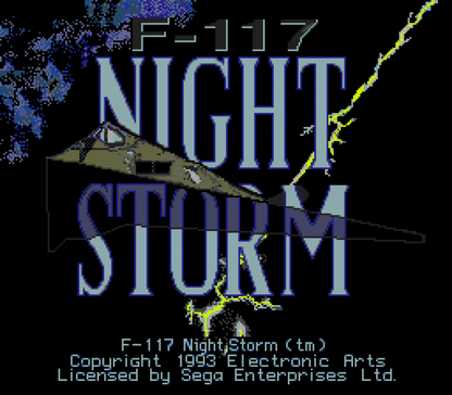 F-117 Night Storm Sega Genesis GEN for retro video game enthusiasts featuring military flight simulation gameplay stealth bomber missions realistic aerial combat strategic targeting cockpit action challenging objectives and collectible gaming appeal gameplay 