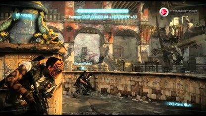 Army of Two The Devil's Cartel Xbox 360 inspired design featuring cooperative third person shooter aesthetic intense cartel warfare tactical teamwork explosive firefights customizable weapons action packed missions cinematic military combat presentation gameplay 