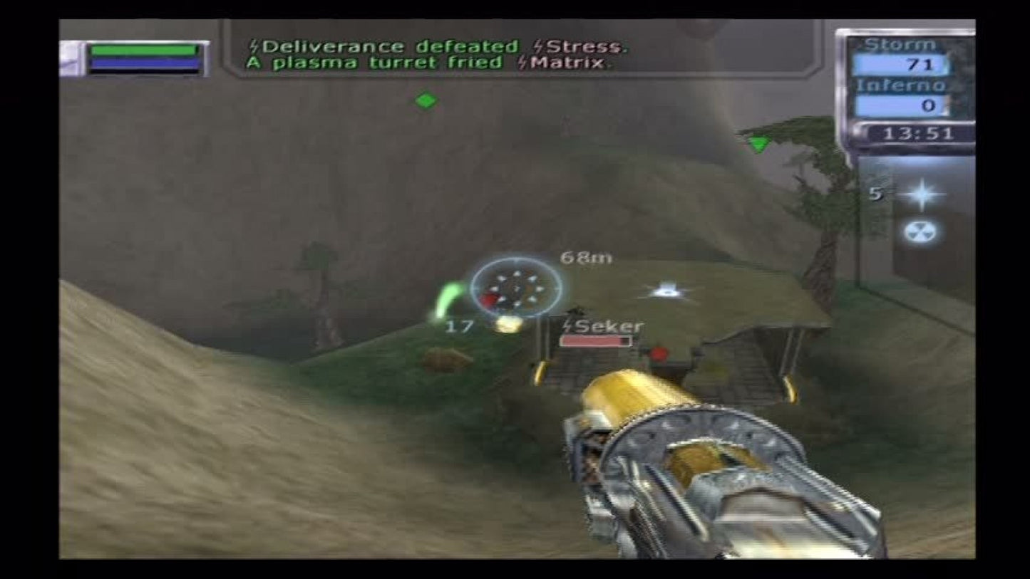 Tribes: Aerial Assault – PlayStation 2 (PS2) video game gameplay, sci-fi multiplayer shooter.