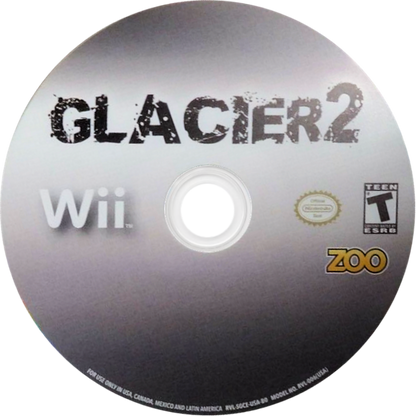 Glacier 2 Nintendo Wii video game, arcade-style shooting action, motion-controlled gameplay, console title disc