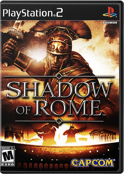 Shadow of Rome – PlayStation 2 (PS2) video game cover image, action-adventure/hack-and-slash game.