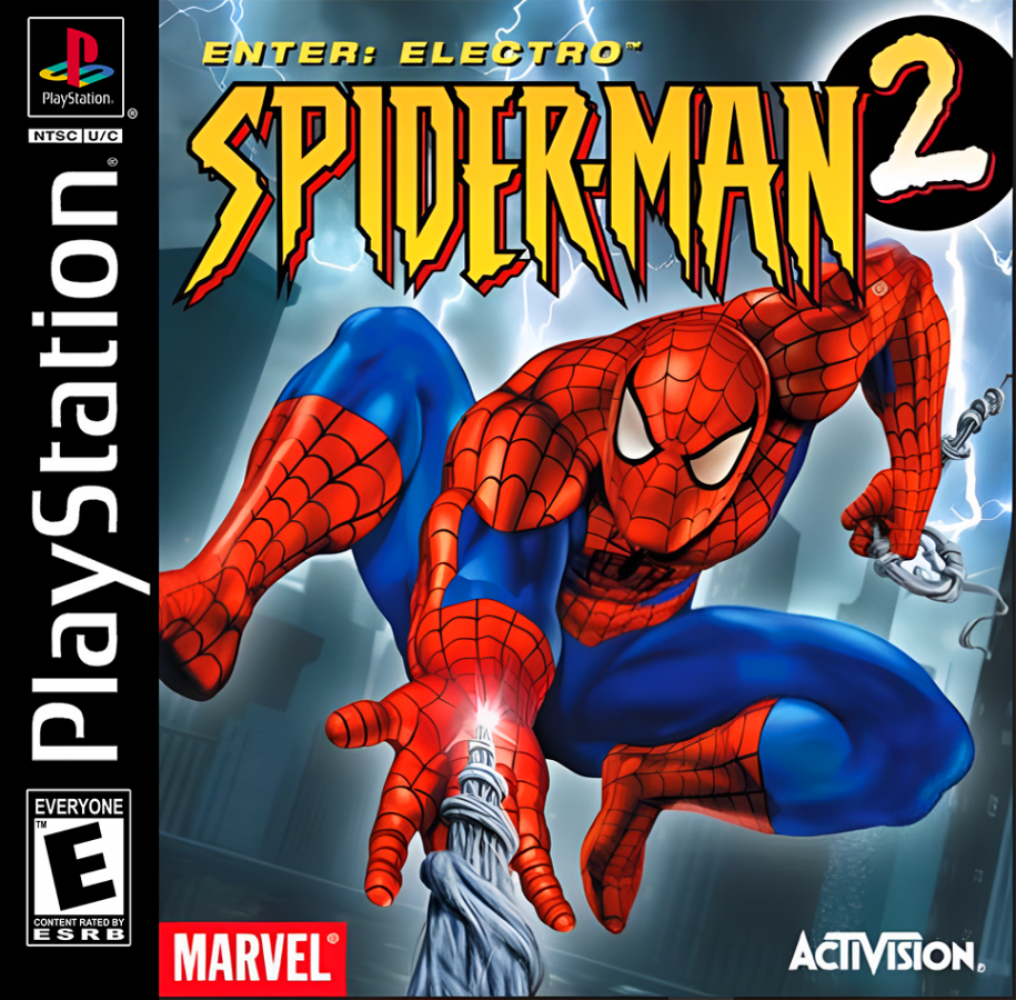 Spider-Man 2 retro superhero action adventure game for PlayStation 1 (PS1) cover art