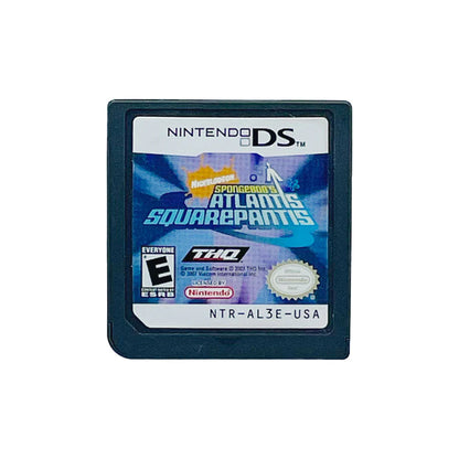 SpongeBob Atlantis SquarePantis Nintendo DS video game, action adventure, cartoon-based gameplay, Nickelodeon title, handheld console release cartridge