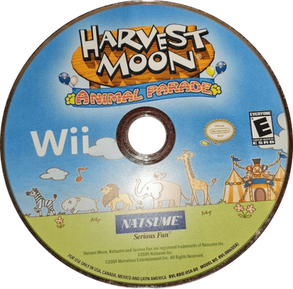 Harvest Moon Animal Parade Nintendo Wii for retro video game enthusiasts featuring farming simulation gameplay crop cultivation animal care village life exploration relationship building seasonal events relaxing role playing adventure and collectible gaming appeal disc