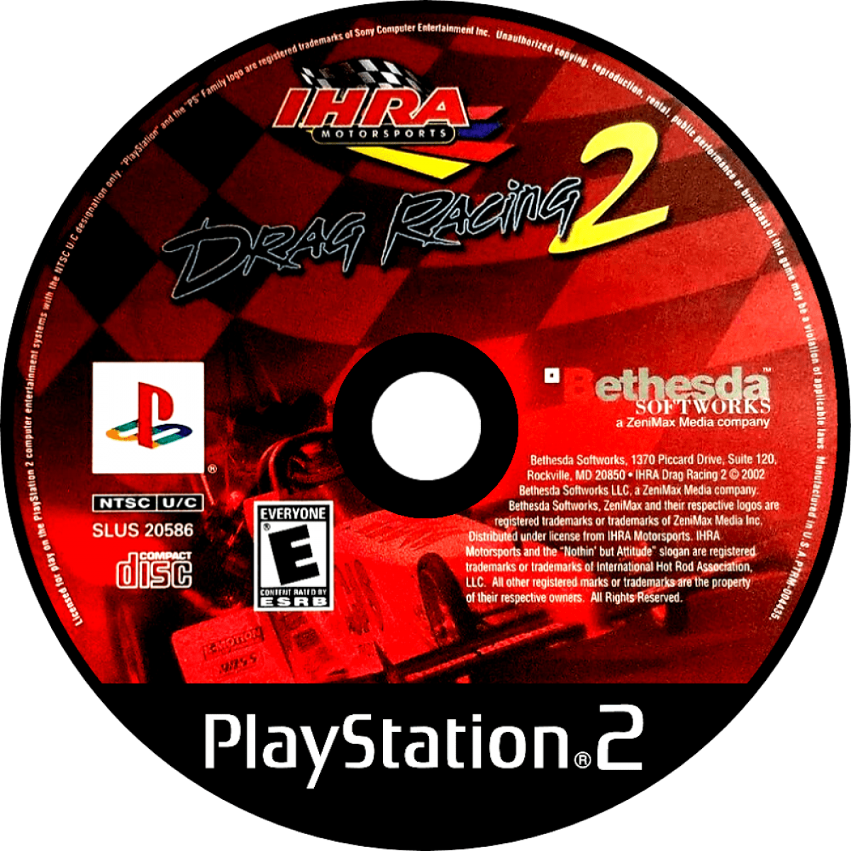 IHRA Drag Racing 2 disc art for PlayStation 2 (PS2) video game
