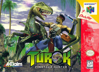 Turok: Dinosaur Hunter cover art for Nintendo 64 (N64) video game