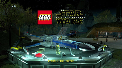 LEGO Star Wars: The Force Awakens start screen for Xbox 360 (X360) action-adventure sci-fi video game