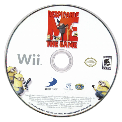 Despicable Me disc for Nintendo Wii (Wii) video game