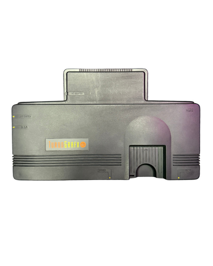 TurboGrafx-16 console for retro video game enthusiasts featuring classic 8 bit and 16 bit gaming capabilities iconic home entertainment system original controller support HuCard game compatibility vintage NEC hardware collectible gaming appeal front view