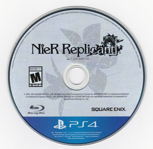 NieR Replicant for PS4 featuring action RPG gameplay and emotional fantasy artwork disc
