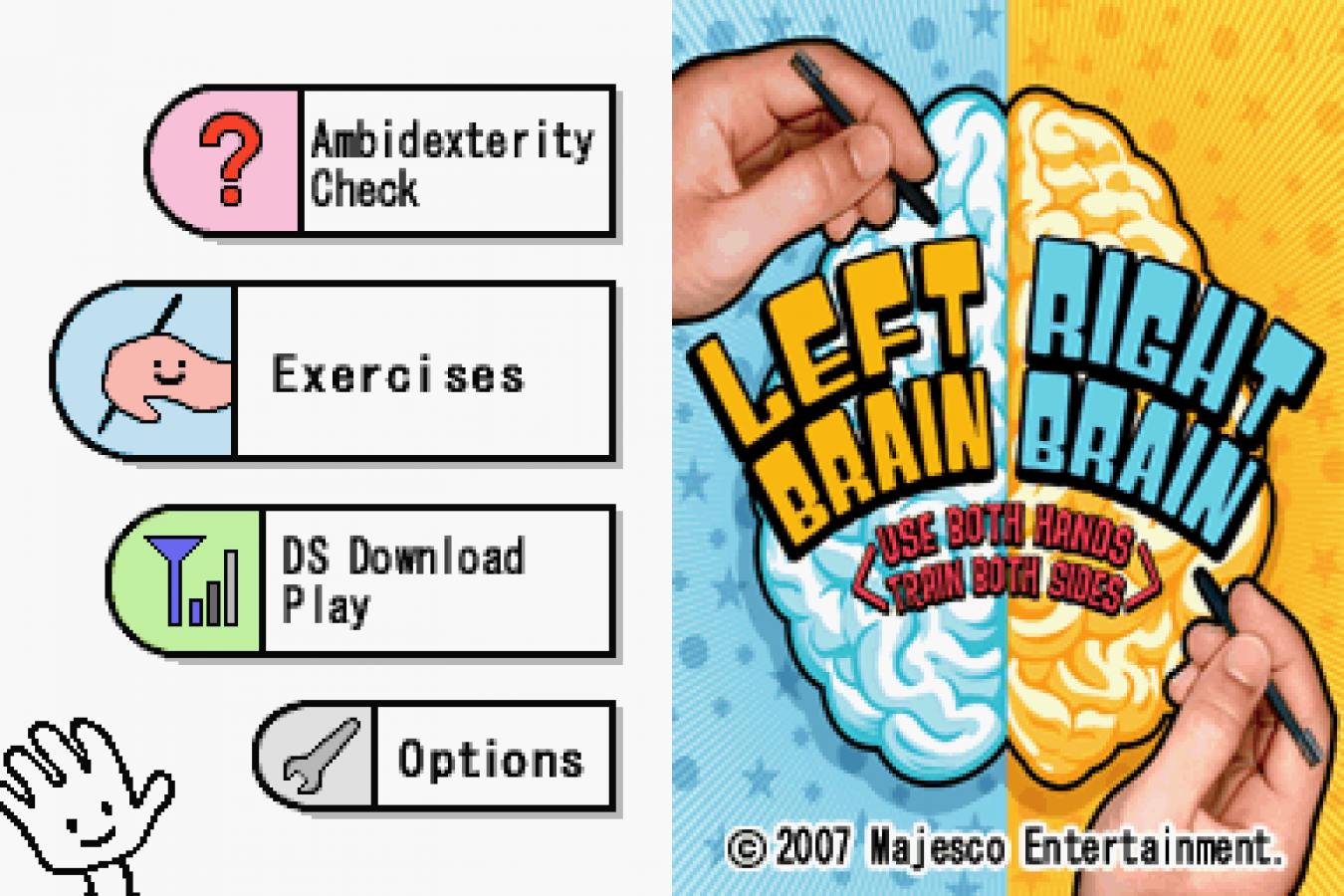 Left Brain Right Brain gameplay for Nintendo DS (DS) brain training puzzle video game