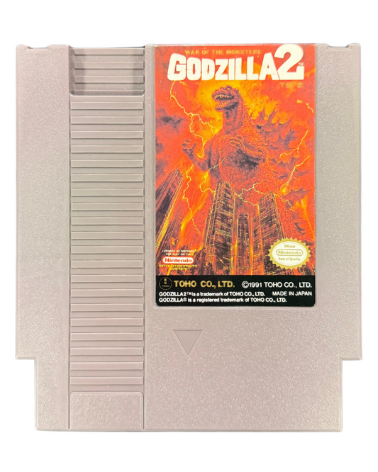 Godzilla 2 Nintendo Entertainment System NES for retro video game enthusiasts featuring turn based strategy gameplay giant monster battles classic kaiju action tactical map movement city destruction iconic Toho monsters 8 bit adventure collectible gaming appeal cartridge