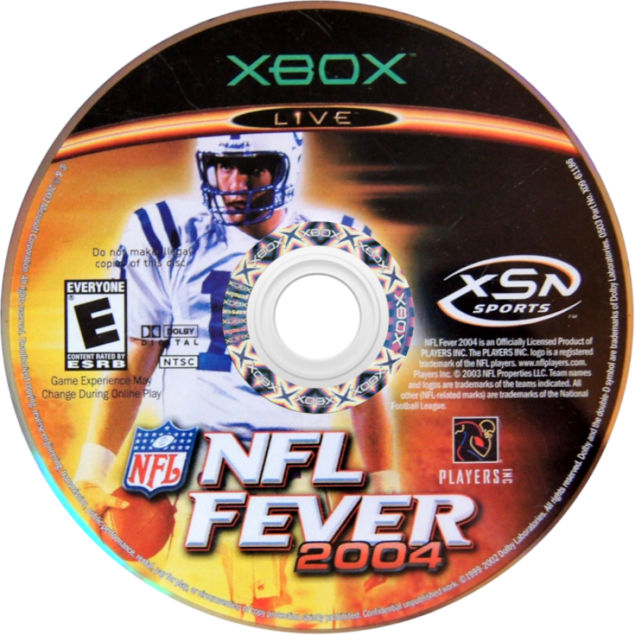 NFL Fever 2004 for Xbox with official NFL branding and team visuals disc
