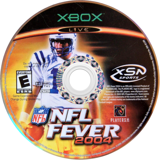 NFL Fever 2004 for Xbox with official NFL branding and team visuals disc