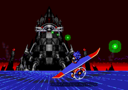 Sonic Spinball Sega Genesis arcade-style pinball game featuring Sonic the Hedgehog in fast-paced action levels gameplay