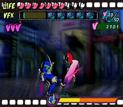 Viewtiful Joe gameplay for Nintendo GameCube (GC) side-scrolling action beat 'em up video game