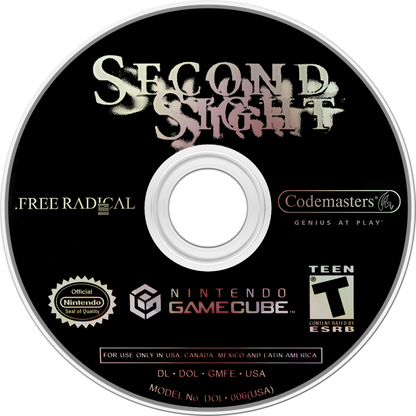 Second Sight Nintendo GameCube for retro video game enthusiasts featuring action adventure gameplay psychic abilities stealth mechanics third person combat suspenseful storytelling puzzle solving and collectible gaming appeal disc 