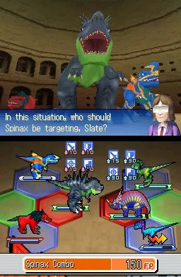 Fossil Fighters Nintendo DS DS role playing adventure video game featuring fossil excavation dinosaur fossils prehistoric creatures turn-based battles fossil restoration team building exploration museums and classic Nintendo DS DS gameplay collectible retro gaming appeal gameplay