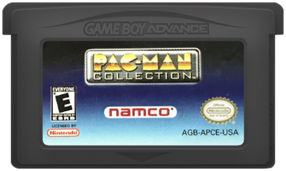 Pac-Man Collection for Game Boy Advance, cartridge for an arcade compilation video game with classic maze gameplay, multiple game modes, retro challenges, and iconic character action