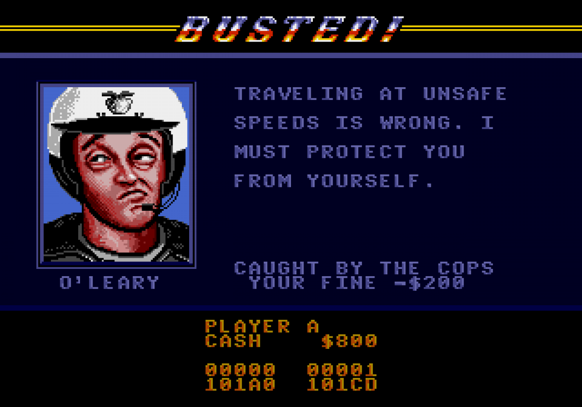 Road Rash Sega Genesis video game, motorcycle racing combat, arcade-style gameplay, retro EA sports action title gameplay screenshot