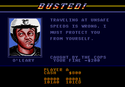 Road Rash Sega Genesis video game, motorcycle racing combat, arcade-style gameplay, retro EA sports action title gameplay screenshot