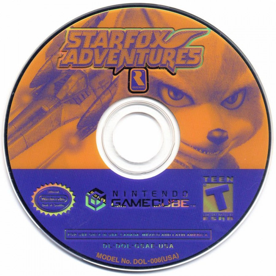 Starfox: Adventures disc for Nintendo GameCube (GC) action adventure video game