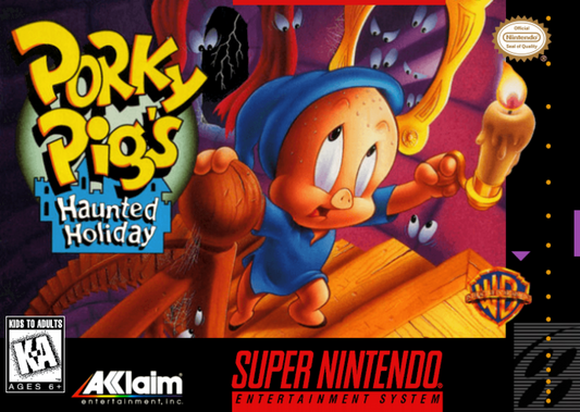 Porky Pig's Haunted Holiday cover art for Super Nintendo Entertainment System (SNES) video game