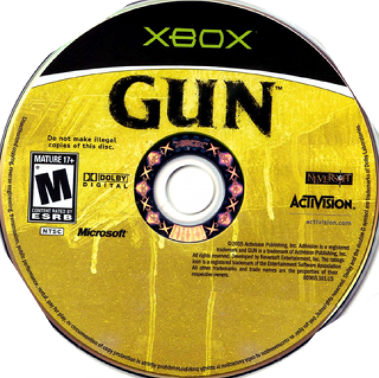 Gun – Xbox (XBOX) Front Disc Art Cover For this Xbox Original Video Game