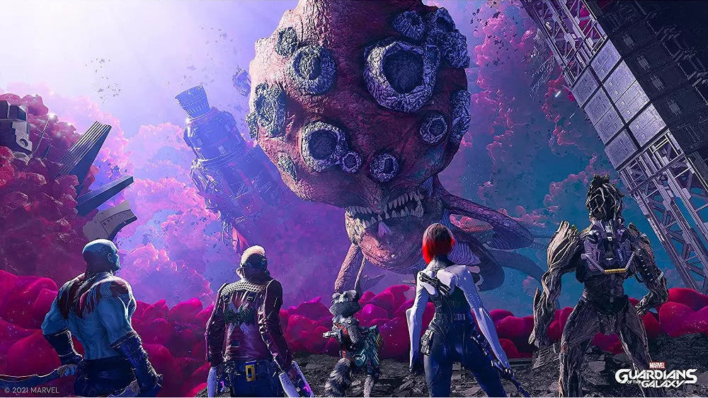 Marvel’s Guardians of the Galaxy Cosmic Deluxe Edition Xbox Series X video game, action adventure, superhero team gameplay, story-driven Marvel title gameplay screenshot