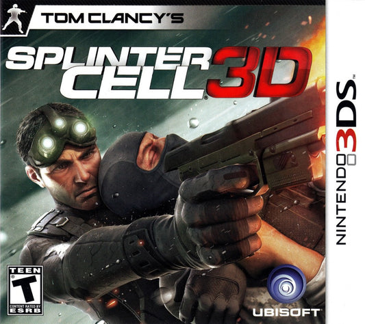 Tom Clancys Splinter Cell 3D Nintendo 3DS video game featuring stealth action gameplay tactical espionage missions Sam Fisher covert operations and Ubisoft handheld adaptation with immersive 3D visuals cover art