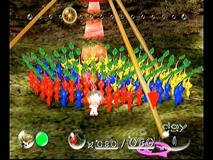 Pikmin Player’s Choice edition for Nintendo GameCube real time strategy adventure game featuring Captain Olimar puzzle solving time management colorful alien creatures gameplay