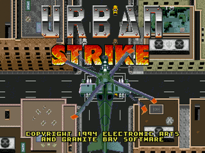 Urban Strike title screen for Sega Genesis (GEN) video game