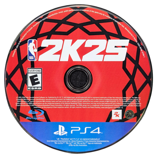 NBA 2K25 for PlayStation 4 (PS4) at Gamers INC, featuring the latest rosters and ratings in the ultimate basketball simulation, with a refined MyCAREER mode, the classic MyTEAM experience, and immersive neighborhood competition to build your dynasty and command the court disc