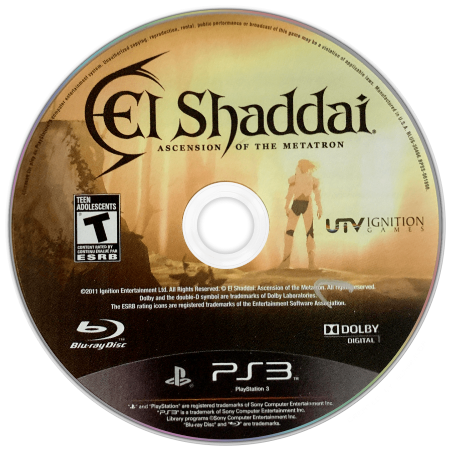 El Shaddai: Ascension of the Metatron disc for PlayStation 3 (PS3) video game