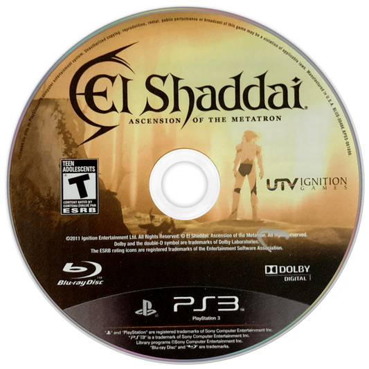 El Shaddai: Ascension of the Metatron disc for PlayStation 3 (PS3) video game
