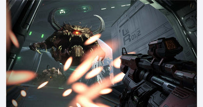 Doom Eternal for Xbox One, gameplay for a first-person shooter action horror video game